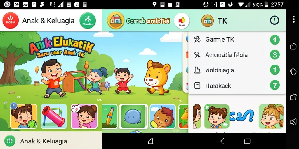 Tampilan antarmuka aplikasi Game Anak TK 2757 yang ceria dan interaktif.