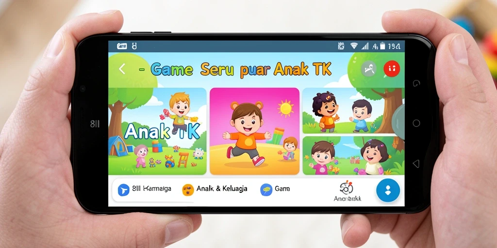 Antarmuka ceria dan interaktif dari aplikasi Game Anak TK.