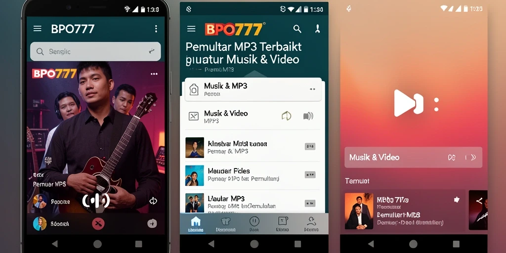 Antarmuka BPO777 yang memudahkan pemutar MP3.