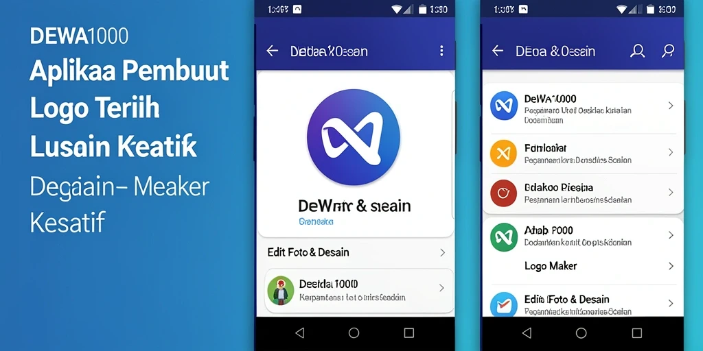 Tampilan antarmuka DEWA1000 yang user-friendly untuk membuat logo.