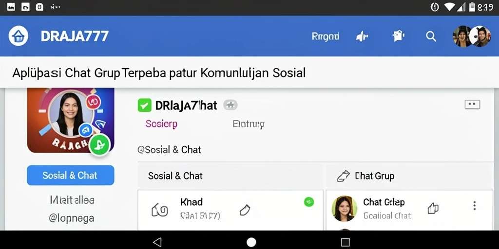 Tampilan antarmuka aplikasi Chat Grup DRAJA777 yang sederhana dan menarik.