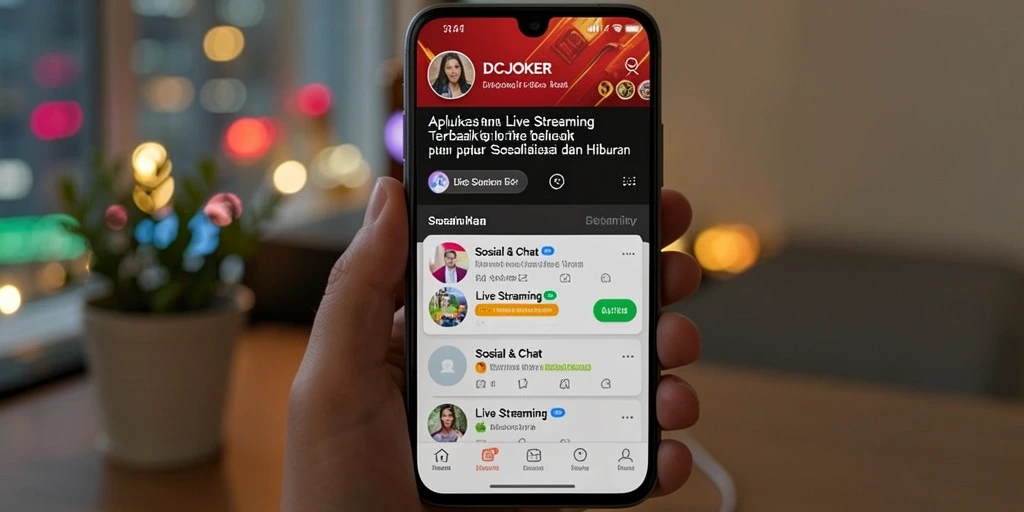 Antarmuka IDCJOKER yang menyenangkan untuk Live Streaming.