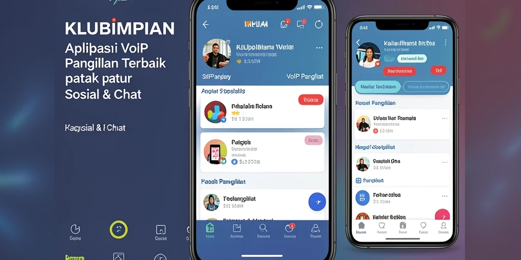 Antarmuka KLUBIMPIAN dengan fitur VoIP Panggilan yang intuitif.