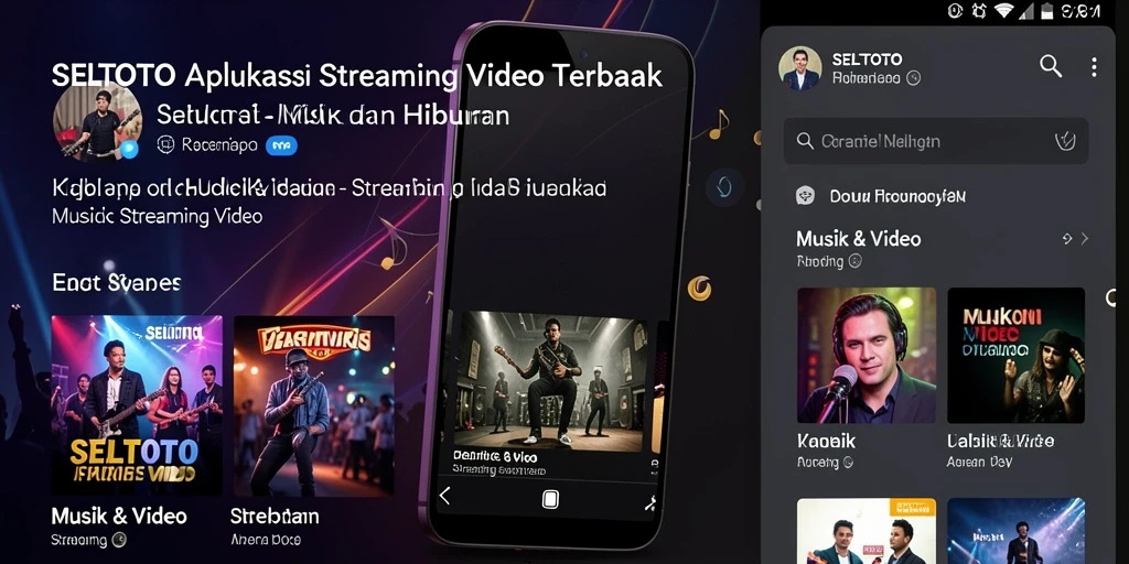 Tampilan antarmuka SELTOTO saat streaming video musik dan acara.