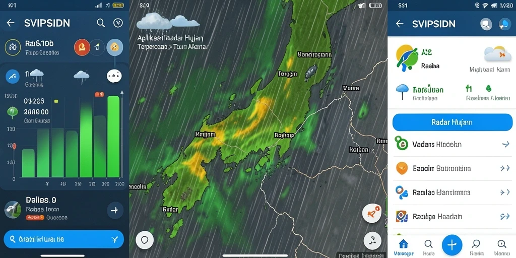 Antarmuka aplikasi SVIPSIDN yang menampilkan radar hujan secara real-time.